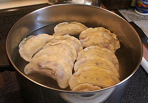 Pierogi with bilberries