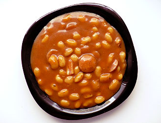 Polish stewed beans, called 'Breton beans' or 'fasolka po bretonsku' in original