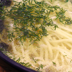 Polish broth - rosol, close-up