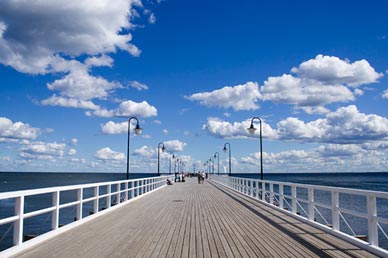 Well-known in Poland pier in Orlowo - a district in Gdynia