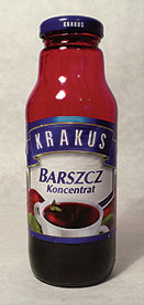 Polish red beetroot juice concentrate produced by Krakus