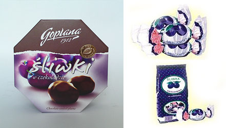 Polish 'sliwki w czekoladzie', chocolate-coated plums