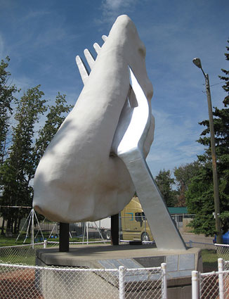 Perogy monument in Glendon, Alberta, Canada