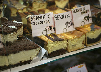 Polish cheesecake - sernik in a grocery