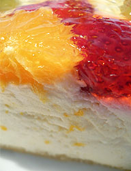 Polish cheesecake made of cream cheese, close-up