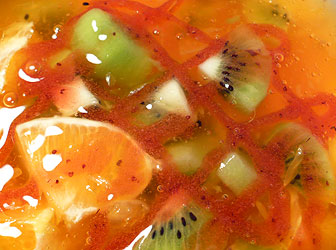 Polish orange kisiel with fruits