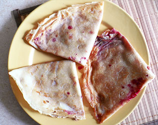 Polish pancakes - nalesniki with cherry jam