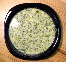 Plateful of Polish sorrel soup