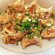 Plateful of Polish pierogi with mushroom