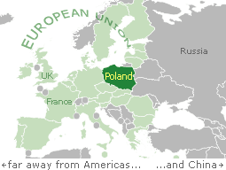 Location of Poland in Europe