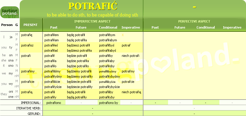 Full conjugation of POTRAFIC verb